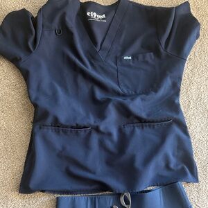 Cloud Navy Blue Scrub Set